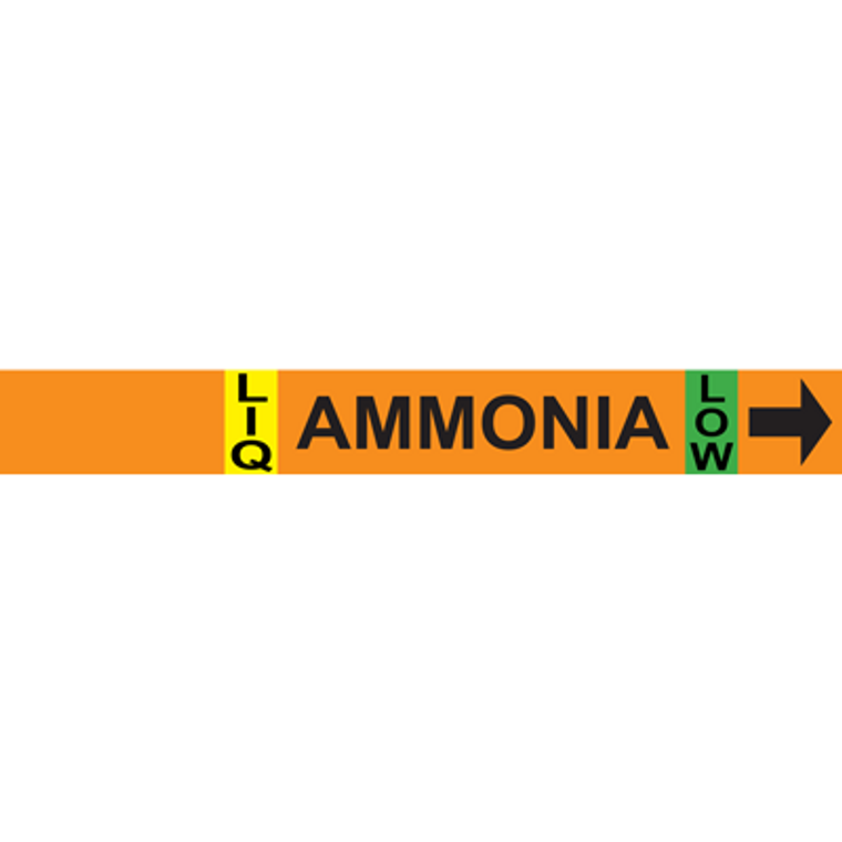 LIQ AMMONIA LOW Pipe Marker - Orange