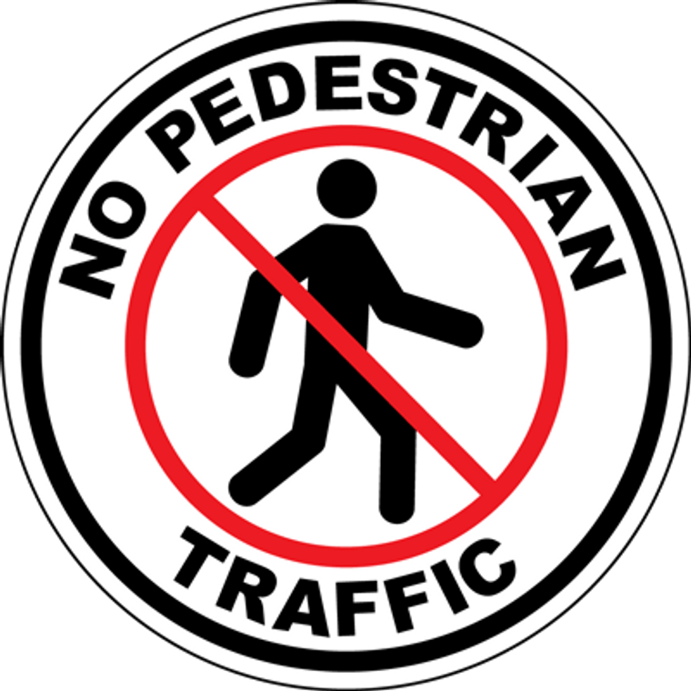 No Pedestrian Floor Sign