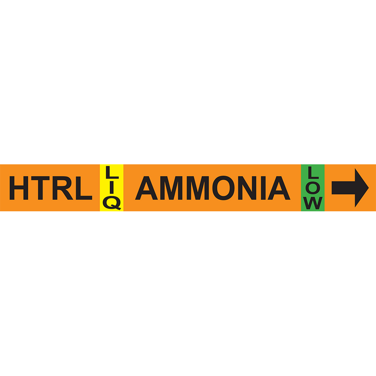 HIGH TEMPERATURE RECIRCULATED LIQUID AMMONIA PIPE MARKERS