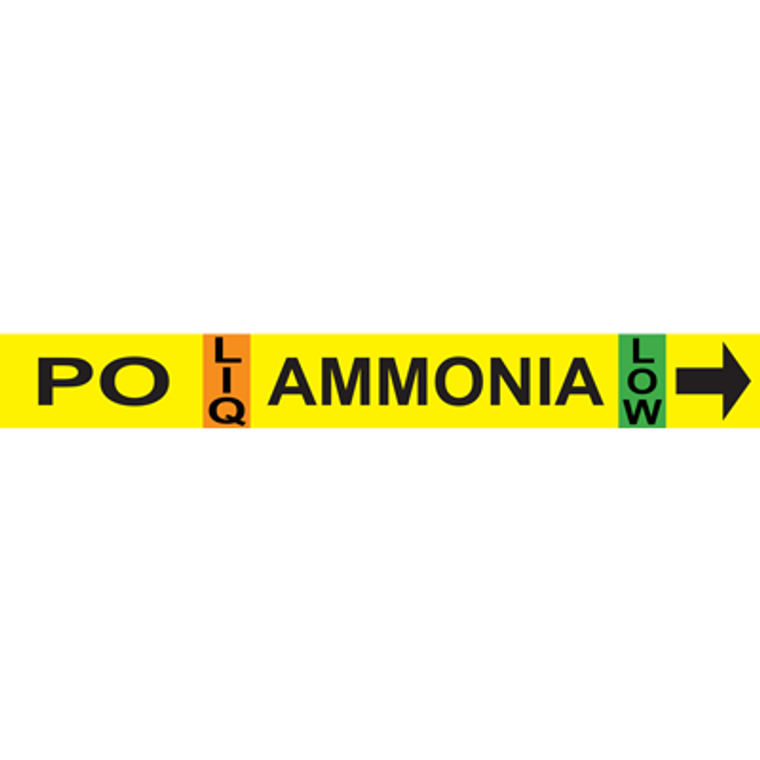 PUMP OUT AMMONIA PIPE MARKER - Yellow