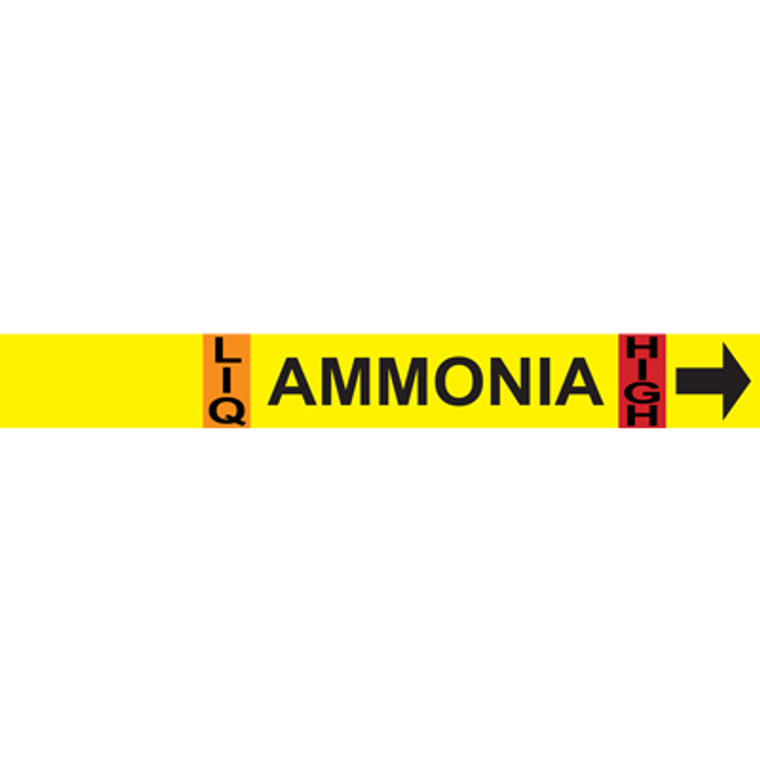 LIQ AMMONIA HIGH Pipe Marker - Yellow