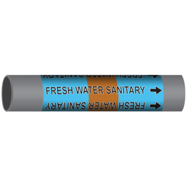 FRESH WATER SANITARY Marine Pipe Marker