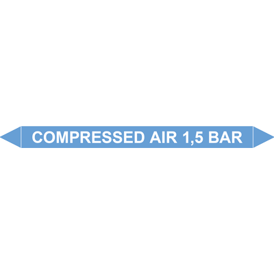 Compressed air 1.5 bar pipe marker for industrial labeling solutions and safety compliance.