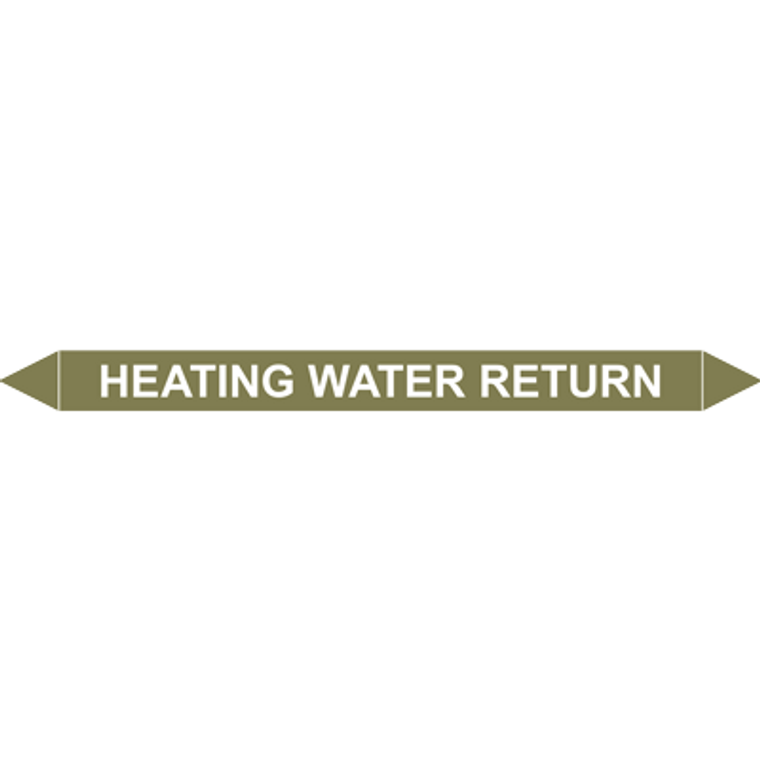 HEATING WATER RETURN European Pipe Marker