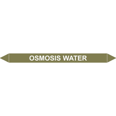 OSMOSIS WATER pipe marker for effective industrial labeling and safety in water treatment applications.