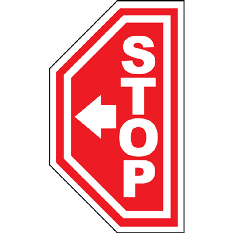 Stop Left Arrow Floor Sign
