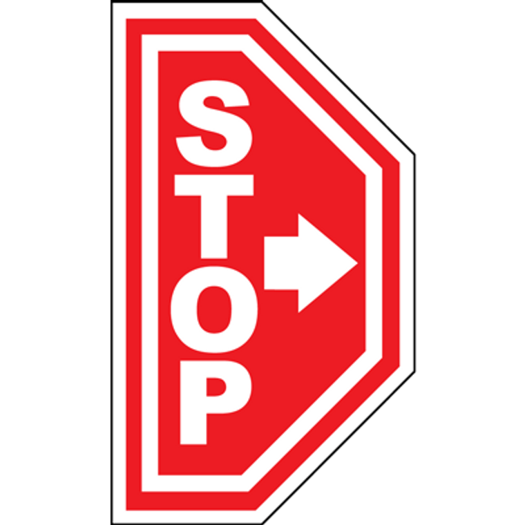 Stop Right Arrow Floor Sign