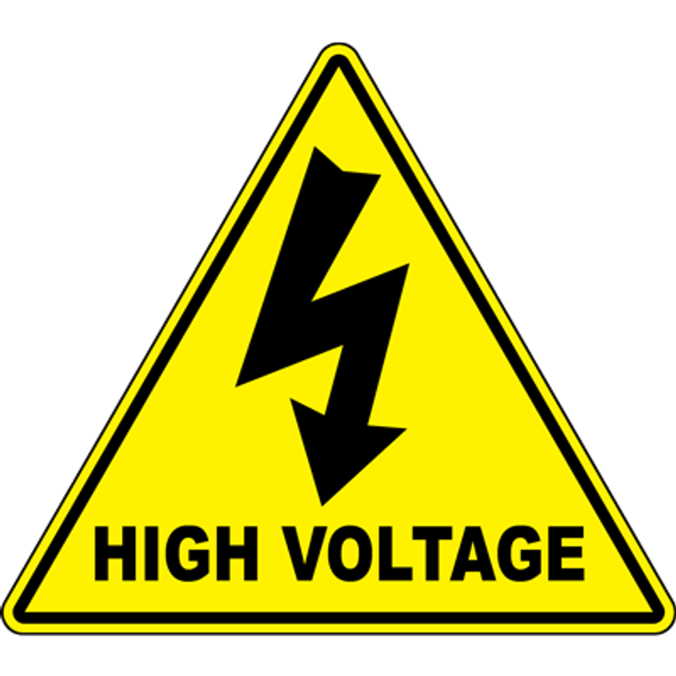Yellow High Voltage Floor Sign