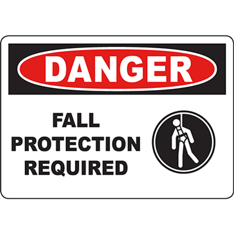 DANGER Fall Protection Required Sign