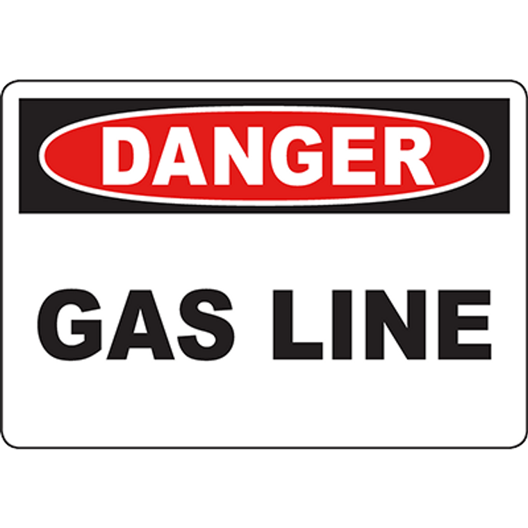 DANGER Gas Line Sign