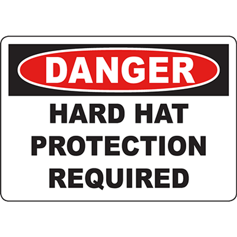 DANGER Hard Hat Protection Required Sign