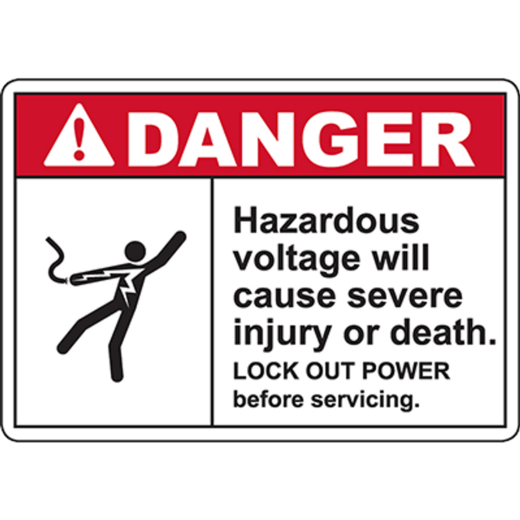 DANGER Hazardous Voltage Will Cause Severe Injury Or Death Sign