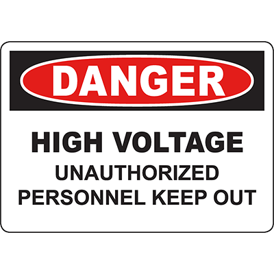High Voltage Danger Sign for Unauthorized Personnel Keep Out – Essential Industrial Safety Labeling Solution