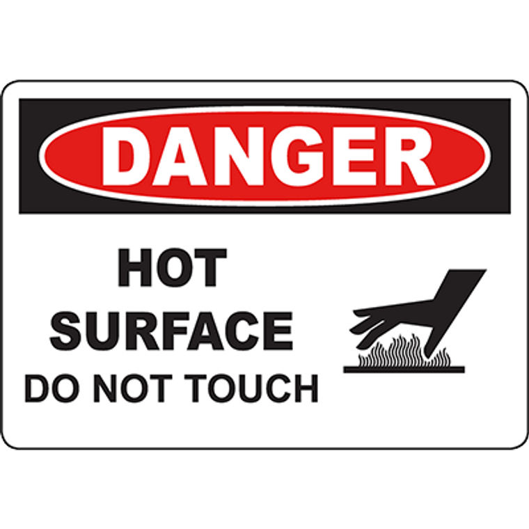 DANGER Hot Surface Do Not Touch Sign w/Symbol