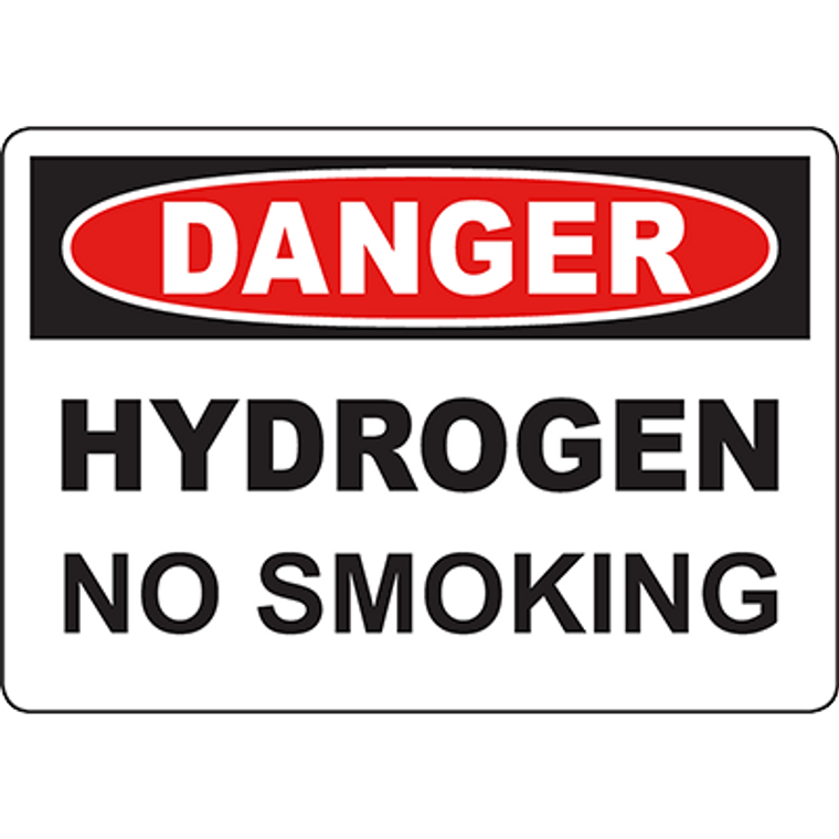 DANGER Hydrogen No Smoking Sign
