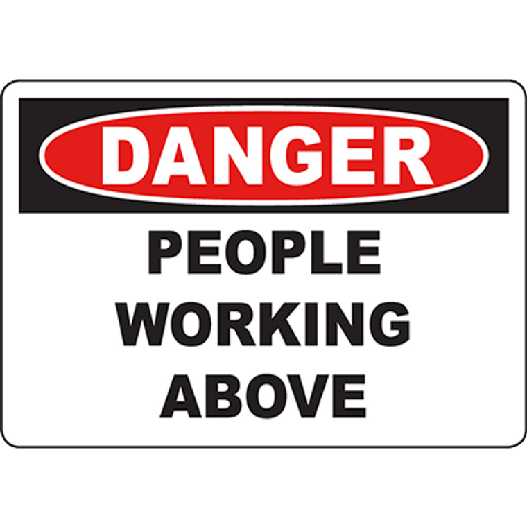 DANGER People Working Above Sign