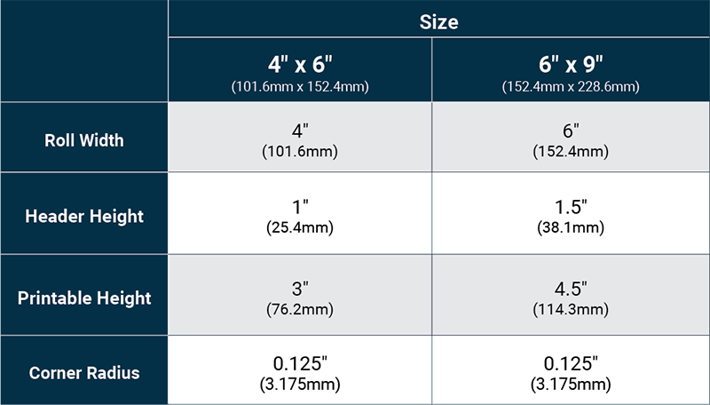 Sizing Chart Table