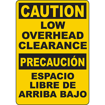 low overhead clearance signs