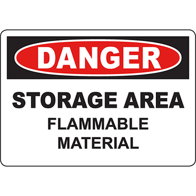 DANGER Storage Area Flammable Material Sign - DuraLabel