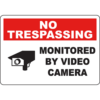 No Trespassing Monitored By Video Camera Sign | Graphic Products