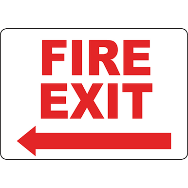 Emergency Exit Sign With Arrow Indicating Direction For Safe Evacuation