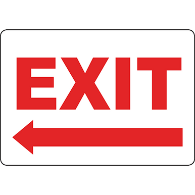 printable exit sign with arrow