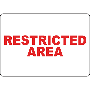 Restricted Area Sign - DuraLabel