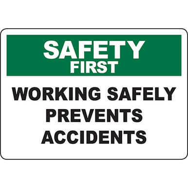 safety first label. safety first green band sign. safety first