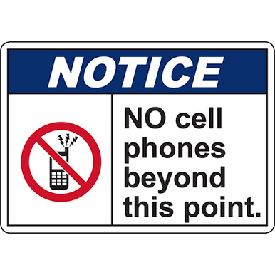 no cell phone beyond this point sign