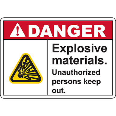 DANGER Explosive Materials Sign - DuraLabel