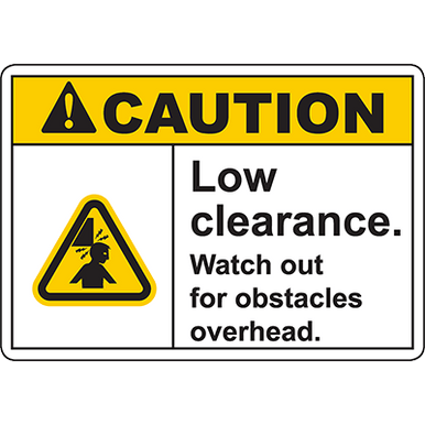 low overhead clearance signs