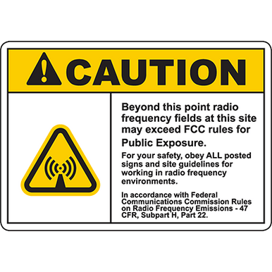 CAUTION Radio Frequency Fields Exceed FCC Rules Sign - DuraLabel