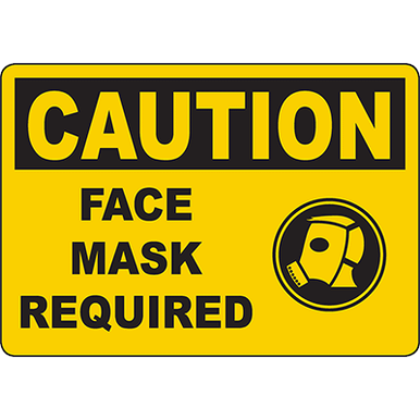 CAUTION Face Mask Required Sign - DuraLabel
