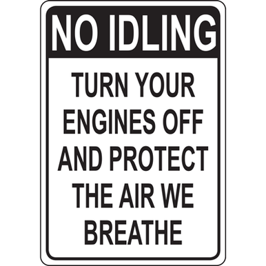 NO IDLING Turn Engines Off Sign - DuraLabel