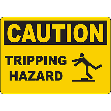 CAUTION Tripping Hazard Sign - DuraLabel