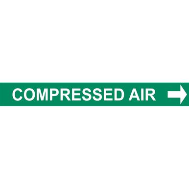 PRE-2007 ANSI COMPRESSED AIR PIPE MARKER WHITE-ON-GREEN - DuraLabel