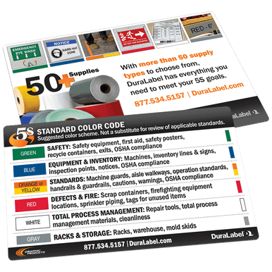 5S Quick Reference Wallet Cards (100 pack) - DuraLabel