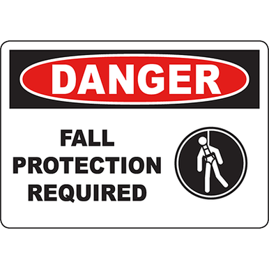 DANGER Fall Protection Required Sign - DuraLabel