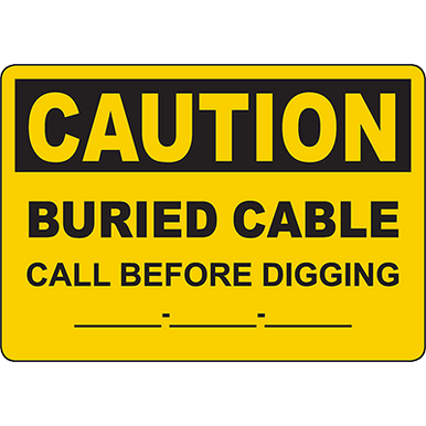 Personalize this water line sign with contact information so excavators  know who to call before working. - sign custom caution water line buried  sign