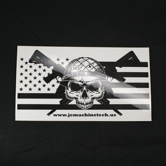 JE Machine Tech Flag Tactical Logo Sticker Decal