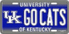 Kentucky Wildcats NCAA "Go Cats" License Plate