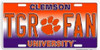 Clemson Tigers NCAA "TGR Fan" License Plate