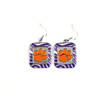 Clemson Tigers NCAA Zebra Style Dangle Earrings