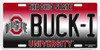 Ohio State Buckeyes NCAA "BUCK I" License Plate