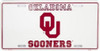 Oklahoma Sooners NCAA License Plate