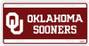 Oklahoma Sooners NCAA Team Color License Plate