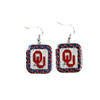 Oklahoma Sooners NCAA Polka Dot Style Dangle Earrings