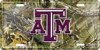 Texas A&M Aggies NCAA Camo License Plate