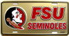 Florida State Seminoles NCAA Gold License Plate