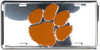 Clemson Tigers NCAA Silver Mirror License Plate